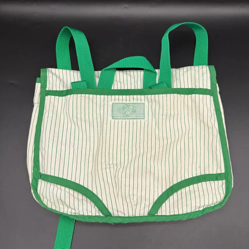1984 Coleco Cabbage Patch Kids Green White Backpack Doll Carrier Bag Vintage